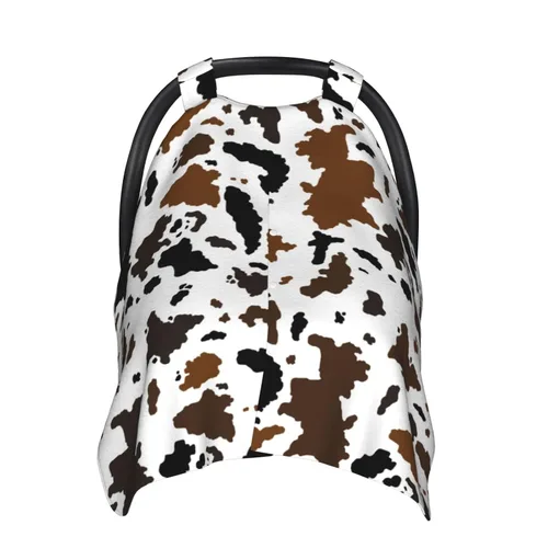 Vista 2 de Funda de asiento de coche con estampado de vaca, fundas de asiento de coche para bebé, cubierta de asiento de coche para niña, cubierta de lactancia