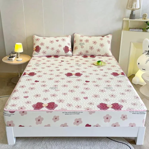 Vista 14 de FCLDESHOP Comfort Hotel - Sábana bajera ajustable con bolsillo profundo con estampado de látex de verano, para dormitorio de niños y niñas, Flor