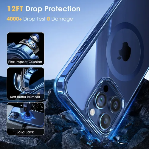 Vista 4 de Alphex Funda MagSafe de titanio pulido para iPhone 15 Pro Max, combinación de color oficial para iPhone