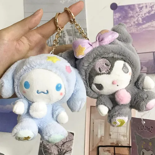 Vista 27 de Bonito llavero de peluche de dibujos animados de 4.5 pulgadas, colgante de animal de peluche kawaii, adecuado para mochilas, bolsas y automóviles