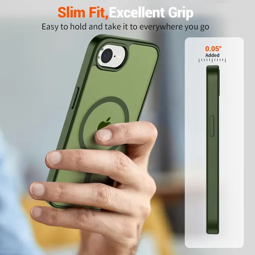 Vista 1730 de SUPFINE - Funda magnética para iPhone 13 Pro Max (compatible con MagSafe), (protección contra caídas de grado militar de 10 pies), delgada, Negro