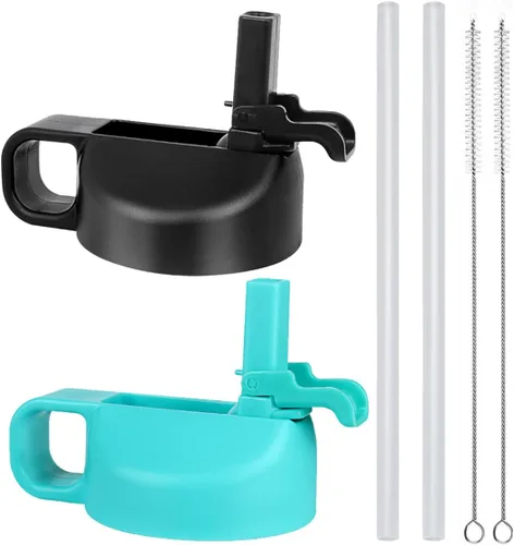 Vista 10 de Hydro Flask - Tapa de popote compatible con botellas de agua de boca ancha de 12, 32, 40, 64 onzas, diseño de cubierta antipolvo