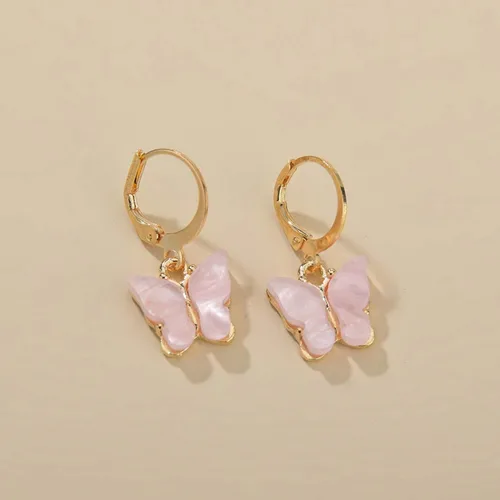 Vista 8 de Just Follow Pendientes de mariposa, diseño de mariposa, con forma de mariposa, color acrílico, 8 pares