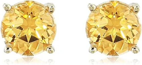 Vista 2 de Tienda Collection Plated Sterling Silver Stud Earrings made with Genuine Topaz Gemstones