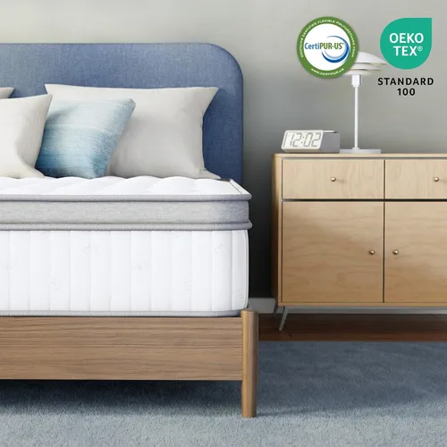 Vista 6 de Neo Sleep Colchón de espuma viscoelástica de gel refrescante tamaño individual de 5 pulgadas para un sueño fresco, alivio de presión firmeza media