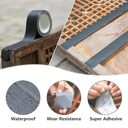 Vista 3 de Cinta de viguetas para cubiertas, 2 x 50 pies, sello impermeable anticorrosión y resistente a la intemperie, cinta de butilo intermitente para vigas