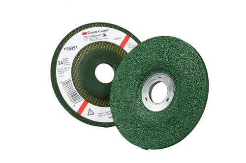 3M Green Corps Deprimido Centro Muela abrasiva, 24 4-1/2 in x 1/4 in x 7/8 in, 10 por caja