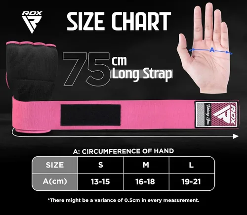 Vista 4 de RDX - Guantes de boxeo con acolchado de gel, para hombres y mujeres, con correas de muñeca elásticas de 100 cm de largo, rápidos, puños protectores