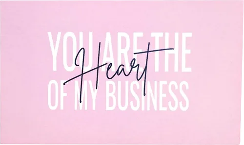 Vista 2 de RXBC2011 Tarjetas de agradecimiento con texto en inglés "You are the Heart of my Business" (100 tarjetas rosas)