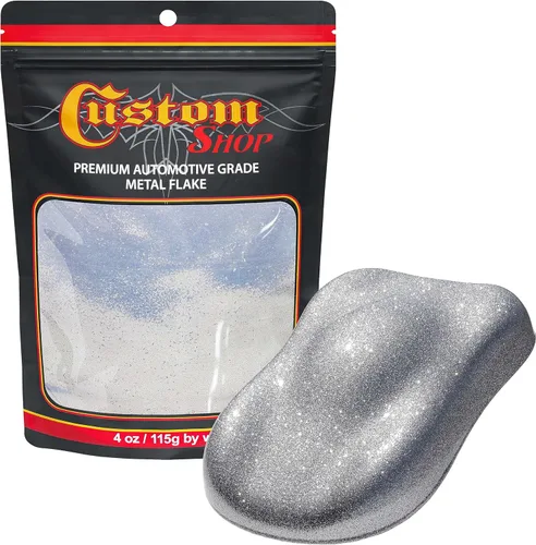 Vista 70 de Custom Shop - Plata a arco iris- 4 onzas de microescamas holográficas de metal de 0.004 pulgadas de tamaño de 100 micrones - Resistente a los rayos