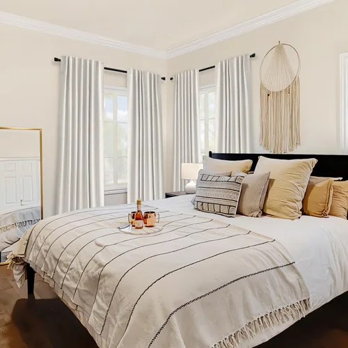 Vista 4 de MIULEE Cortinas 100% opacas de 84 pulgadas de largo, juego de 2 paneles para dormitorio, pestaña trasera, sala de estar, oscurecimiento completo