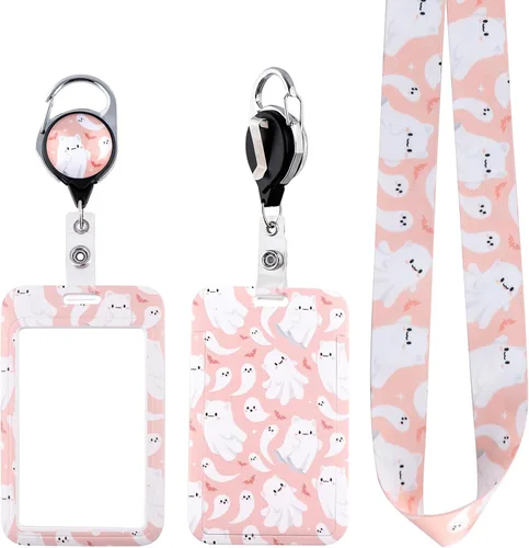 Vista 18 de Soporte para tarjetas de identificación de conciencia sobre el autismo y clip de carrete retráctil, lindo cordón para llaves de rompecabezas