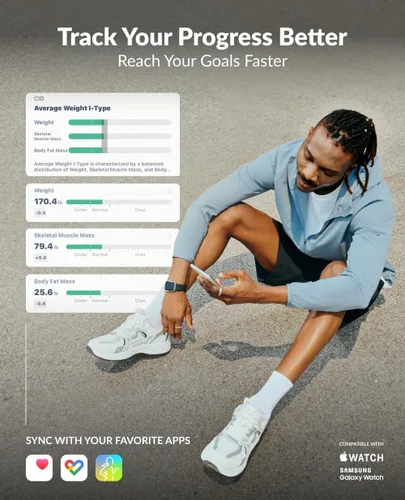 Vista 6 de InBody Dial H20 Báscula de composición corporal más precisa Báscula inteligente con IMC, grasa corporal, masa muscular Báscula