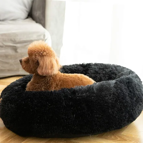 Vista 6 de Hachikitty Calming Donut Cuddler - Cama para perros medianos, 24 pulgadas
