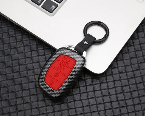 Vista 5 de Funda para llavero para Hyundai Tucson Elantra Sonata 2018, 2017, 2016, 4 botones, sin llave, funda para control remoto de entrada sin llave