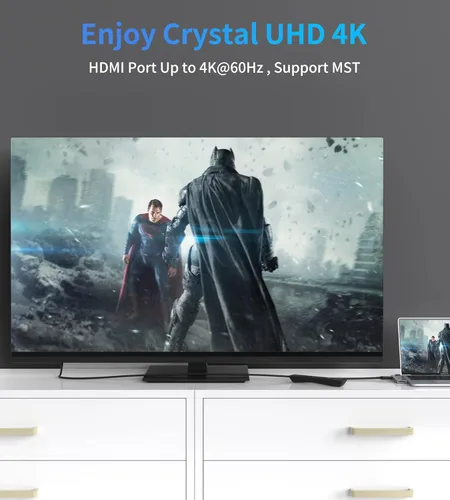 Vista 5 de Adaptador multipuerto USB C Hub para MacBook Pro 2019/2018/2017, adaptador USB C a HDMI dual 8 en 1 4K 60Hz, Ethernet de 1 Gbps, lector de tarjetas