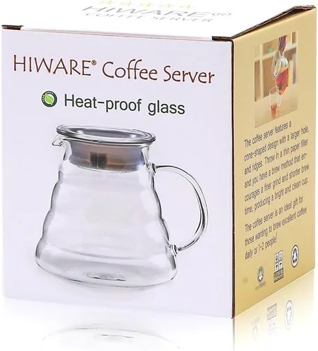 Vista 3 de Hiware Servidor de café de 20.3 fl oz, jarra de café de vidrio estándar, Cafetera, Transparente