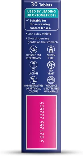 Vista 6 de Vitabiotics Visionace Original - Multivitamínico nutricional para visión normal Vitaminas A, B2 y Zinc - 30 Tabletas
