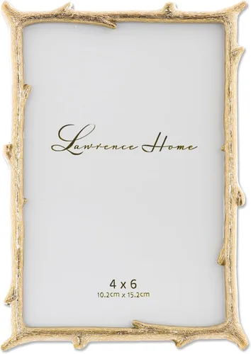 Vista 11 de Lawrence Frames Marco de metal, diseño de rama, dorado, 4x4