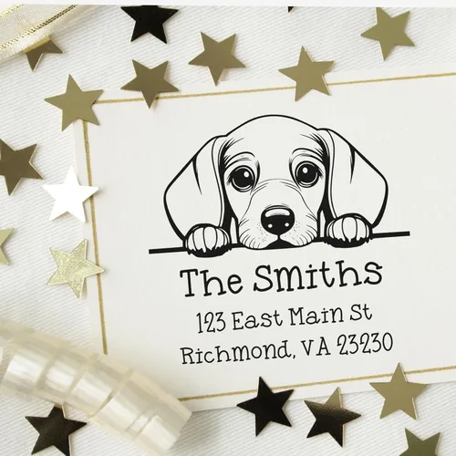 Vista 236 de Sello de alta calidad para cachorros Airedale Terrier – Sello de dirección personalizado – Ideal para los amantes de los perros – Elección de 5