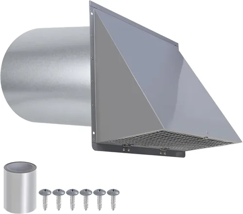 Vista 18 de Cubierta de ventilación de secadora de 3 pulgadas con malla y amortiguador, cubierta de ventilación de ventilación de pared, cubierta de ventilación