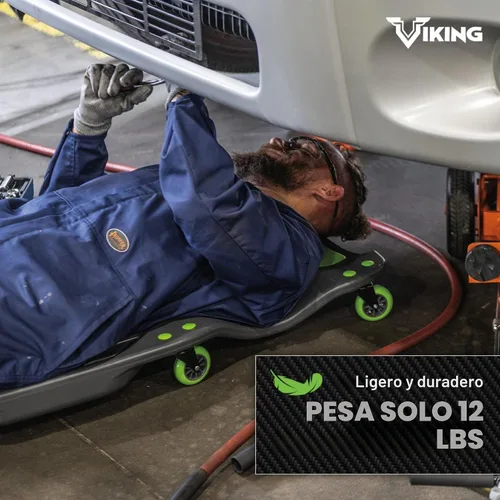Vista 4 de AFF Viking Mechanic's Creeper - Diseño de perfil bajo totalmente acolchado con cabeza ajustable - Resistente