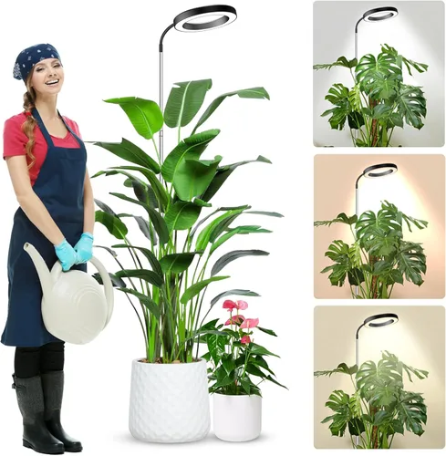 Wolezek Luces de Crecimiento para Plantas de Interior de Espectro Completo, 80 LEDs de 3 Colores Luz de Crecimiento, 65 pulgadas Luces de Plantas