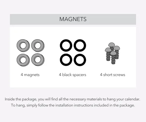 Vista 2 de Calendario de nevera, calendario magnético personalizado para nevera 2026, calendario acrílico mensual magnético, tablero de cocina magnético