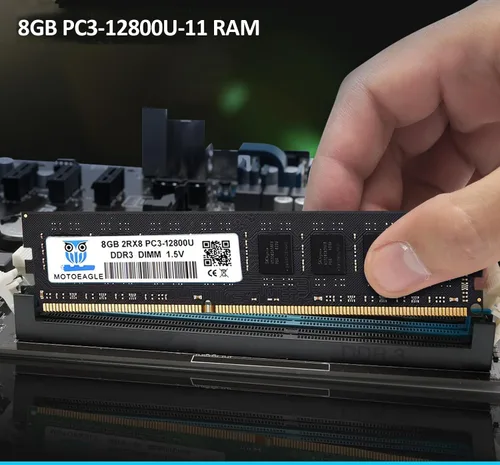 Vista 3 de Motoeagle - Módulo de memoria RAM de escritorio de 8 GB DDR3 1600 MHz PC3-12800U-11, 1,5 V, sin ECC, sin búfer, 2Rx8, doble rango, 240 pines