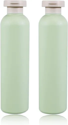 Vista 9 de Botellas de champú de viaje de plástico de 6.8 onzas, botellas exprimibles recargables con tapa abatible para artículos de tocador, recipiente
