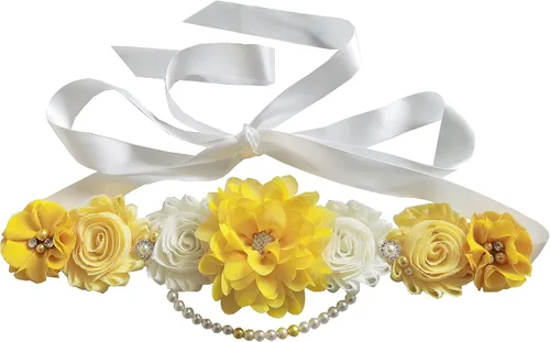 Vista 10 de Faja de maternidad de perlas únicas para revelación de género de baby shower