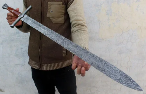 Vista 5 de Espada de acero de Damasco personalizada, espada de caza de machete legendario de 37 pulgadas