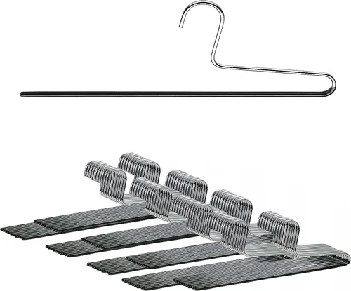 Vista 16 de Mawa by Reston Lloyd - Percha antideslizante para ropa que ahorra espacio con una sola barra para pantalones, estilo KH/1, juego de 30, color rojo