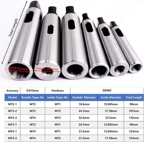 Vista 2 de ATOPLEE 3 unids Morse Taper Drill Sleeve Reductor Adaptador para Torno Fresado, MT2 a MT1, MT3 a MT2, MT4 a MT3