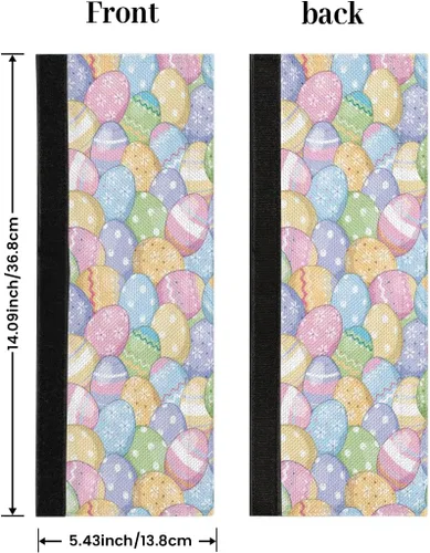 Vista 2 de Pardick Juego de 2 cubiertas para manija de puerta de refrigerador con diseño de huevo de Pascua, asas lavables para cocina, protector de decoración
