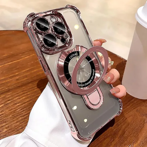 Vista 46 de Funda para iPhone 11 Pro con soporte de anillo magnético, [compatible con MagSafe] Cuatro esquinas a prueba de golpes