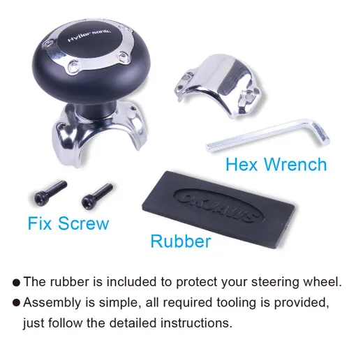 Vista 6 de Hypersonic Manija eléctrica del vehículo, perilla giratoria para volante de automóvil, ajuste universal para automóvil (negro)