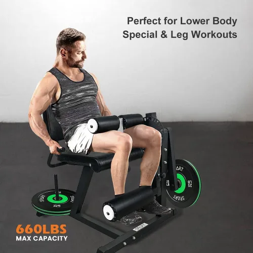 Vista 7 de SPART Seated Calf Raise Machine with Leg Extension and Leg Curl Machine Combo, Adjustable Plate Loaded Lower Body Specialty Leg Machine, Home Gym