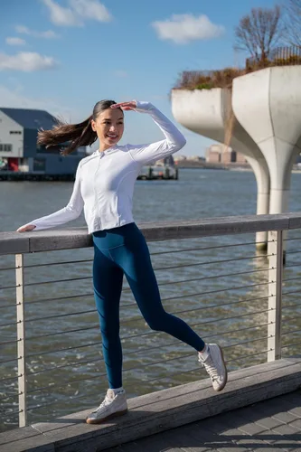 Vista 3 de 90 Degree By Reflex Calzas tipo pantalones de yoga con forro polar para mujer, pantalones de invierno