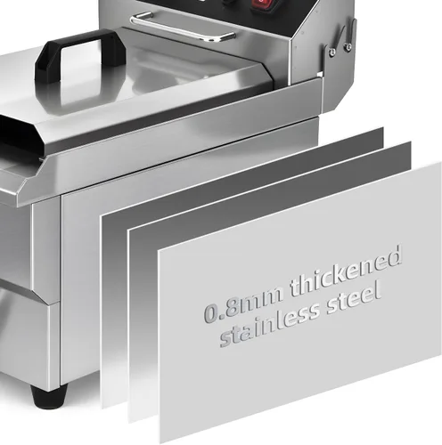 Vista 4 de Freidora con cesta para uso doméstico y comercial, 1700 W, 16 cuartos de galón, 0.031 in, freidora eléctrica de encimera de acero inoxidable