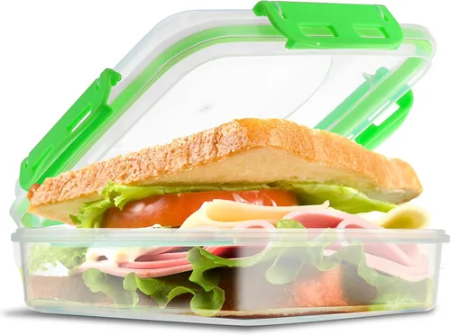 Vista 9 de Tafura Sandwich Containers Sandwich Box - Fiambreras sin BPA (morado, 2 unidades)