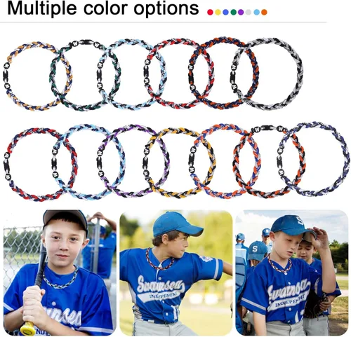 Vista 4 de Collar de béisbol prémium de 18 pulgadas con cuerda trenzada de nailon con diseño Tornado