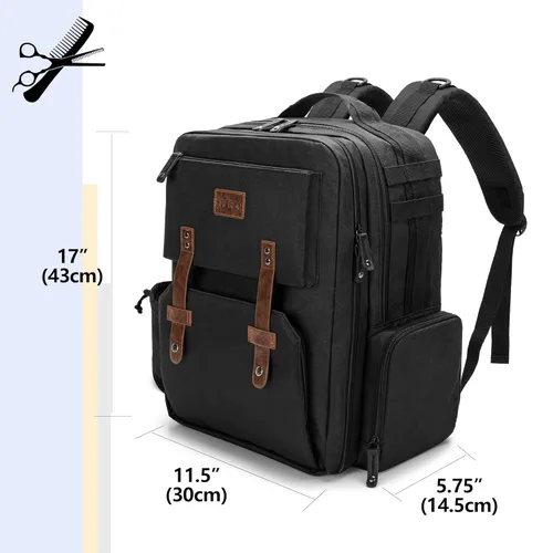 Vista 8 de BAFASO Estuche de peluquero de viaje, bolsa de peluquería de gran capacidad con capacidad para varias herramientas de corte de cabello (solo bolsa)