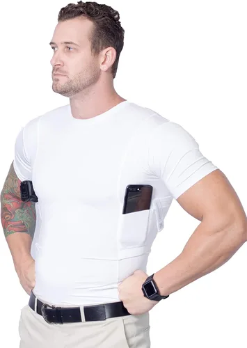 Vista 7 de Camisa de compresión oculta para hombre - CCW Tactical Holster Compression Shirt