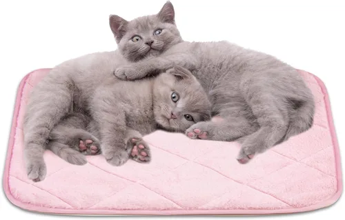 NWK Tapete esponjoso autocalentable para gatos, manta para gatos, tapete térmico para perros, lavable, parte inferior antideslizante para sofá, Rosa
