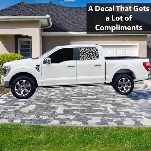 Vista 3 de BOGAR TECH DESIGNS Calcomanías de vinilo precortadas para parabrisas trasero con estampado de leopardo de animales, compatibles con Ford F-150 F150
