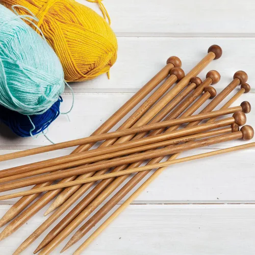 Vista 5 de LIHAO Juego de 30 piezas de agujas de tejer de bambú, agujas de tejer de madera, accesorios de kit de tejer para principiantes hechos a mano, de una