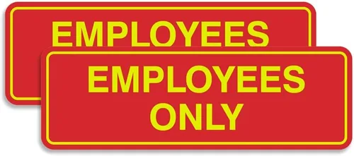 Vista 22 de Letrero estándar de solo empleados - Negro - Pequeño (1 paquete)