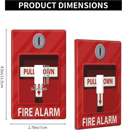 Vista 4 de Cubierta decorativa para interruptor de luz impresa con alarma de incendios, placa de pared decorativa de una sola palanca, placa frontal, 4.50 x