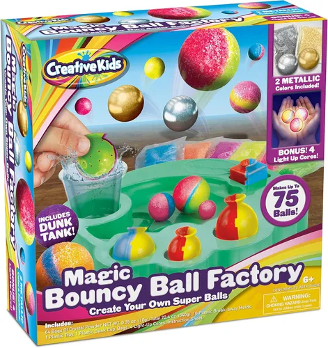 Vista 8 de Creative Kids Magic Bouncy Balls – Juguetes STEM DIY – Kit de ciencia para niños – 25 bolsas multicolor y 5 moldes para hasta 43 bolas
